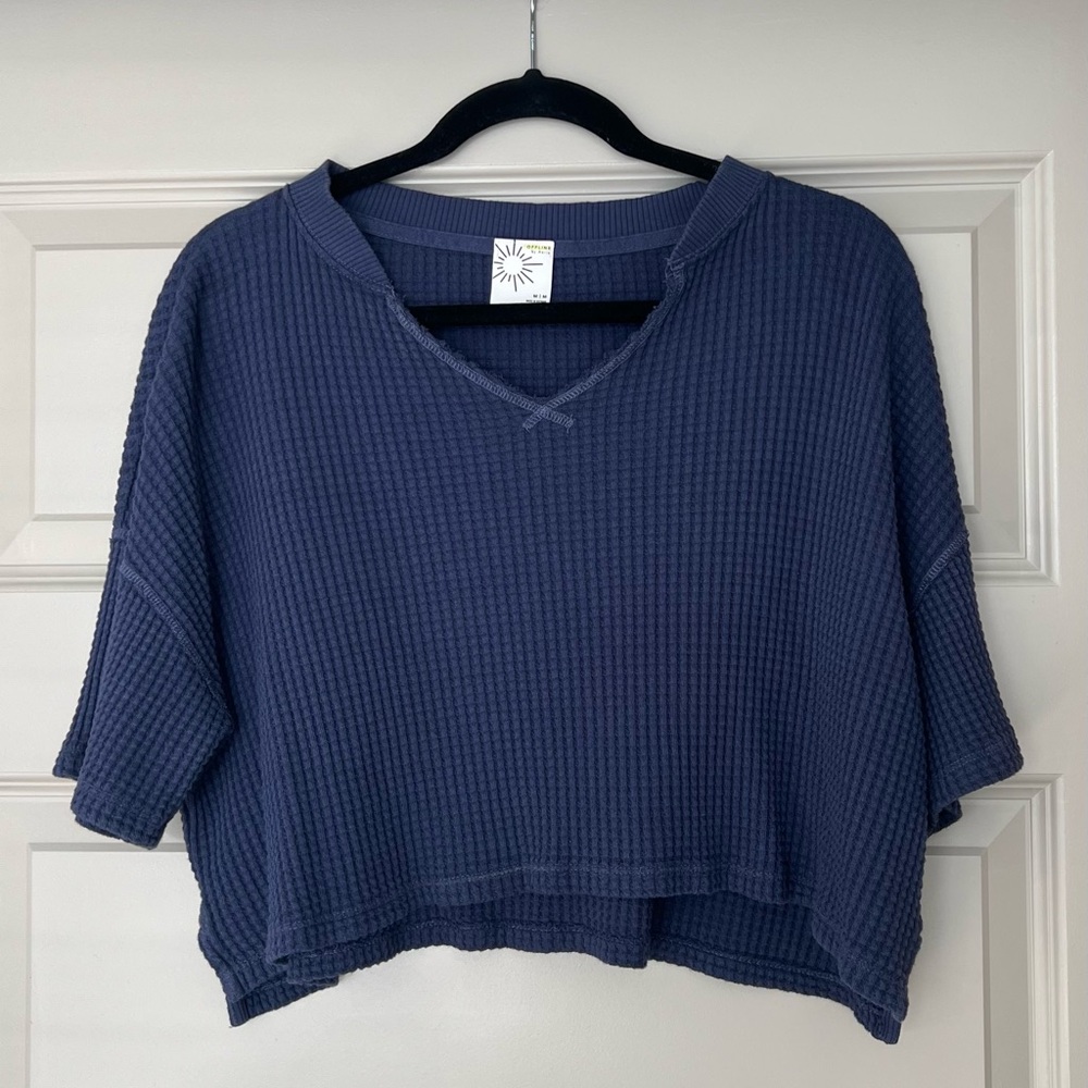 NWOT OFFLINE by Aerie Waffle Notch Neck T-Shirt